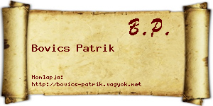 Bovics Patrik névjegykártya